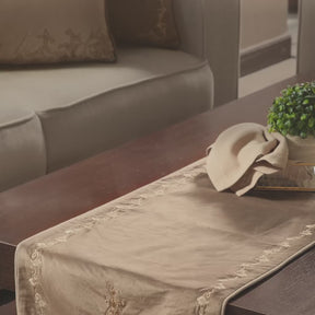 Maspar Runner Embroidered Hand Finished Grandeur Brown