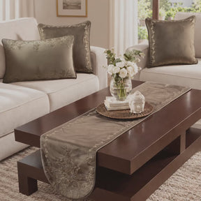  Maspar Table Set Embroidered Hand Finished Grandeur Brown