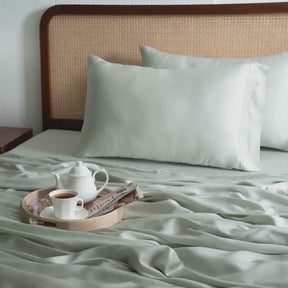 100% Tencel™ Solid Bedsheet with Pillow Case Serene Haven Noemi Grey