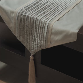  Maspar Runner Embroidered Hand Finished Majesty Silver Grey