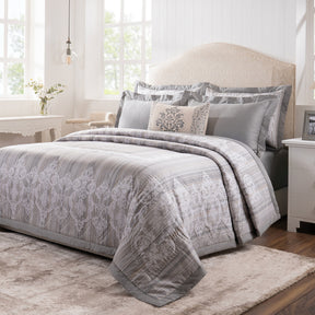 Quilt Set 100% Cotton 8Pcs Grey Veloura Imperial Grace