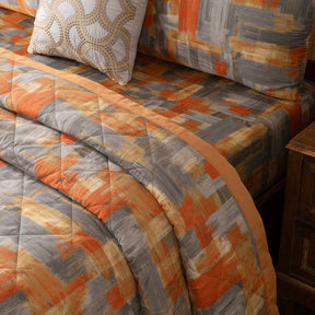 Quilt Set Ideal For Gifting Brush Strokes Quilt Set Rust