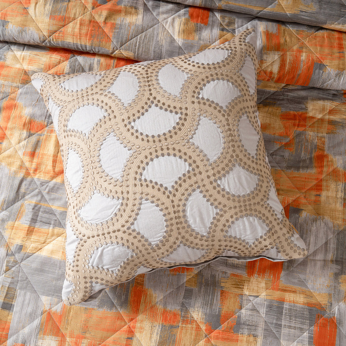 Quilt Set Ideal For Gifting Brush Strokes Quilt Set Rust