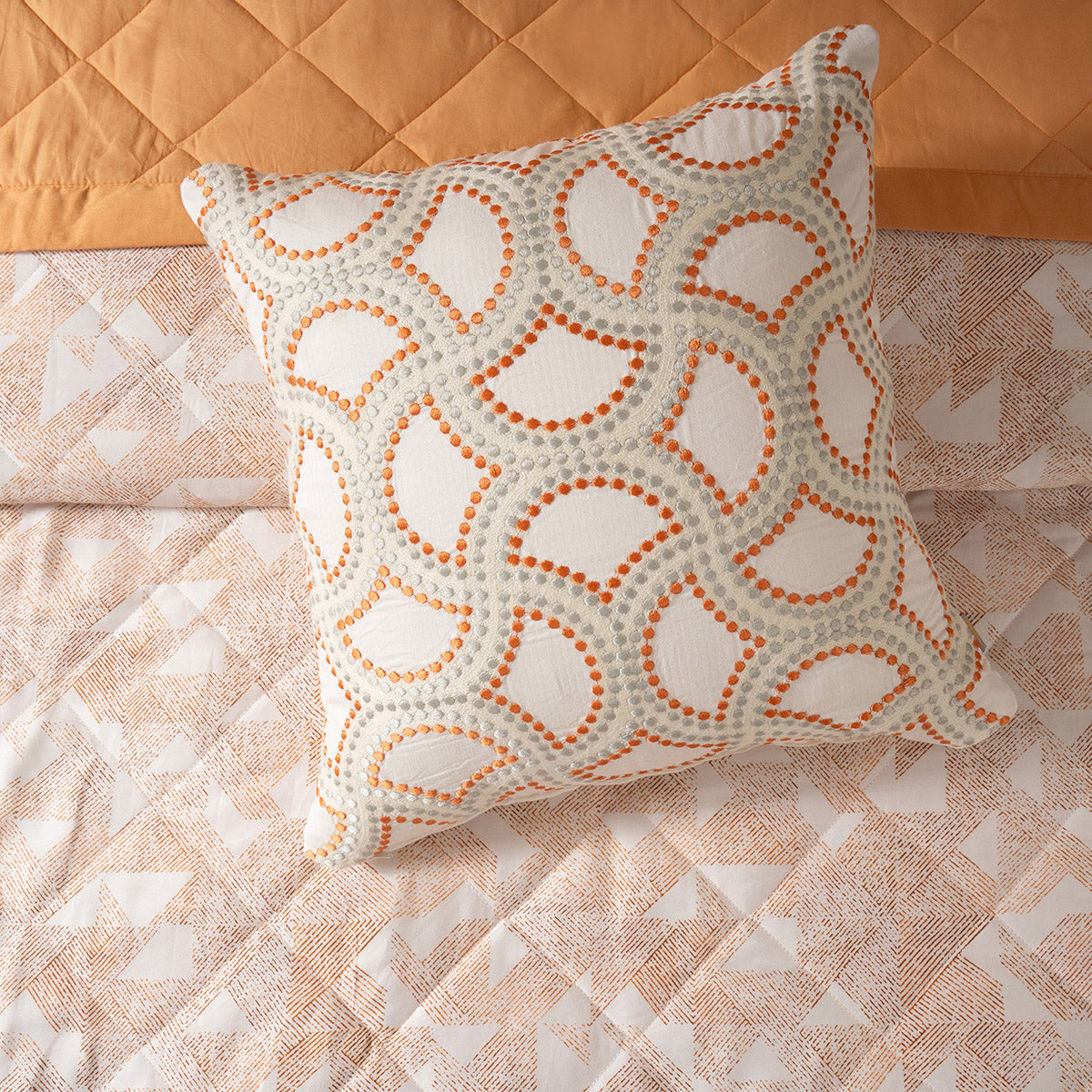 Quilt Set Ideal For Gifting Triangle Quilt Set Rust