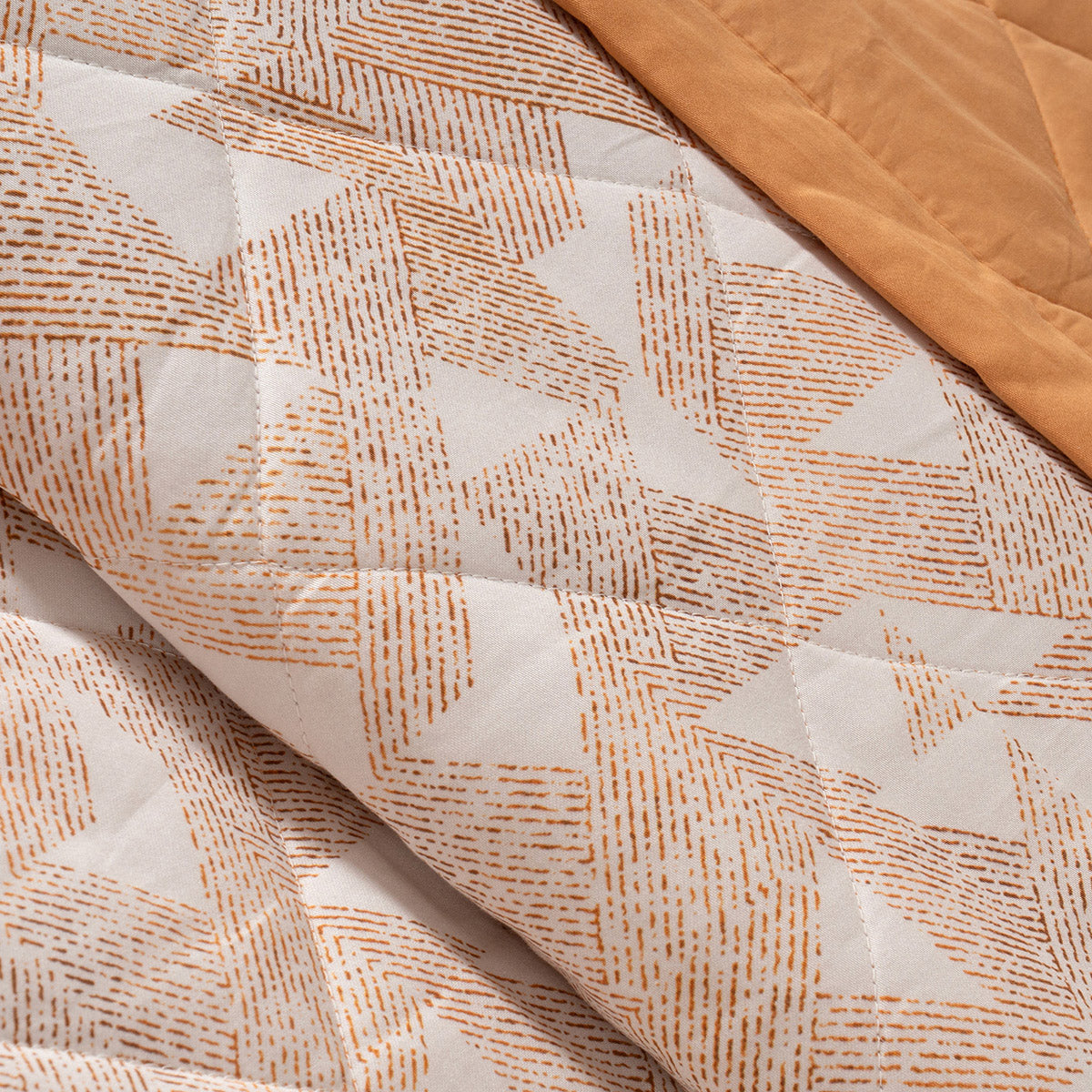 Quilt Set Ideal For Gifting Triangle Quilt Set Rust