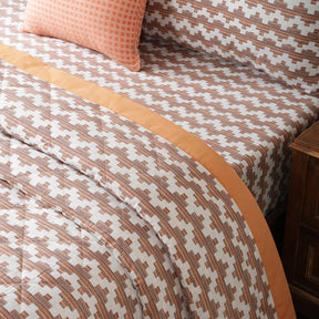 Quilt Set Ideal For Gifting Twisty Melange Quilt Set Rust