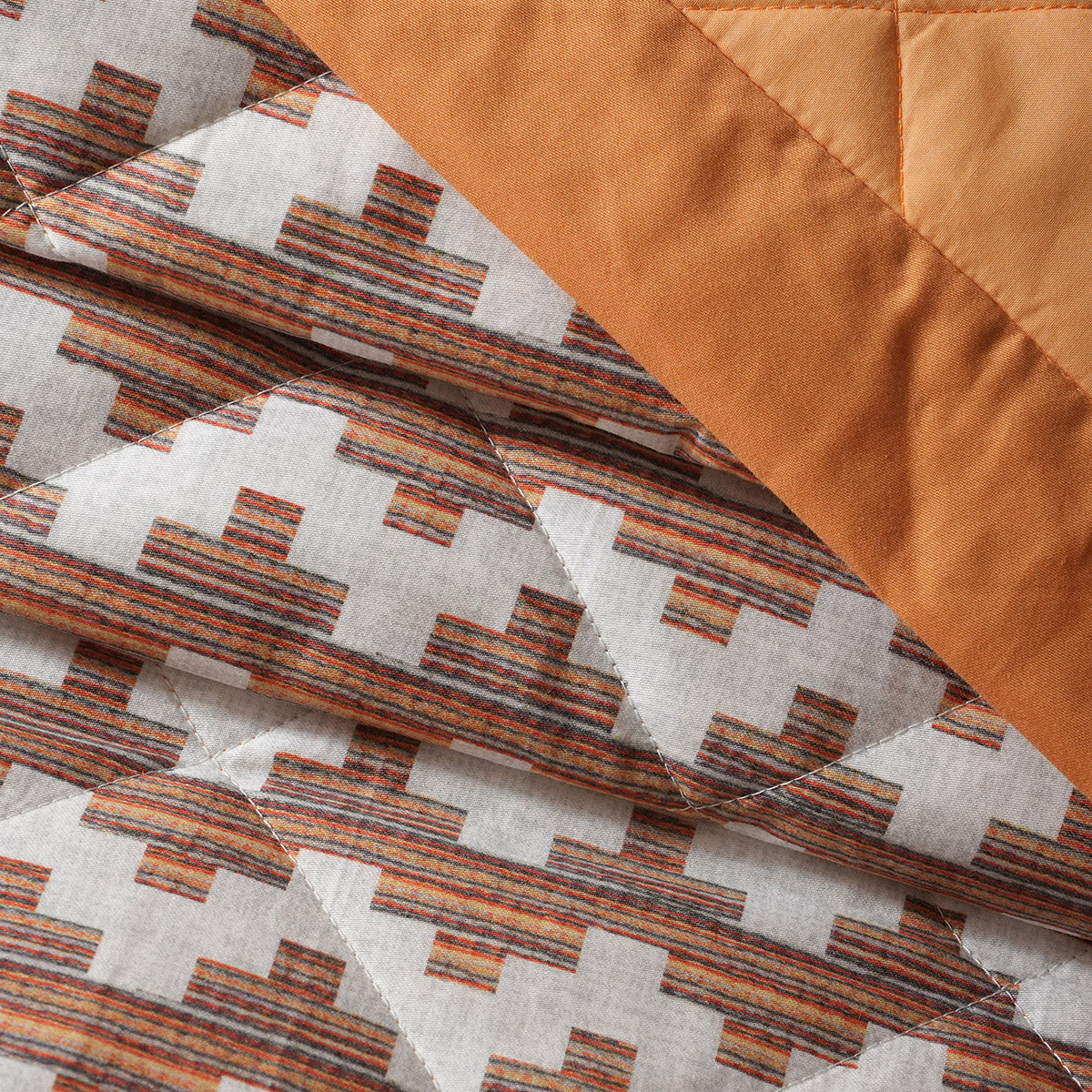 Quilt Set Ideal For Gifting Twisty Melange Quilt Set Rust