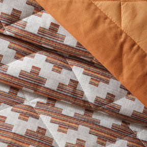 Quilt Set Ideal For Gifting Twisty Melange Quilt Set Rust