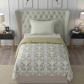 Regency Dark Flora Summer AC Quilt/Quilted Bed Cover/Comforter Grey
