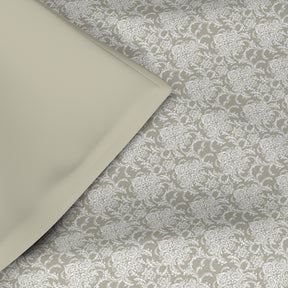 Hermosa Exotic Bouquet Damask Floral Neutral Quilt