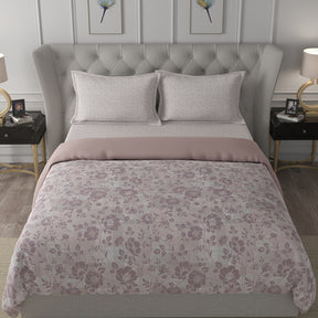 Backyard Patio Textured Floral Summer AC Quilt/Quilted Bed Cover/Comforter Brown