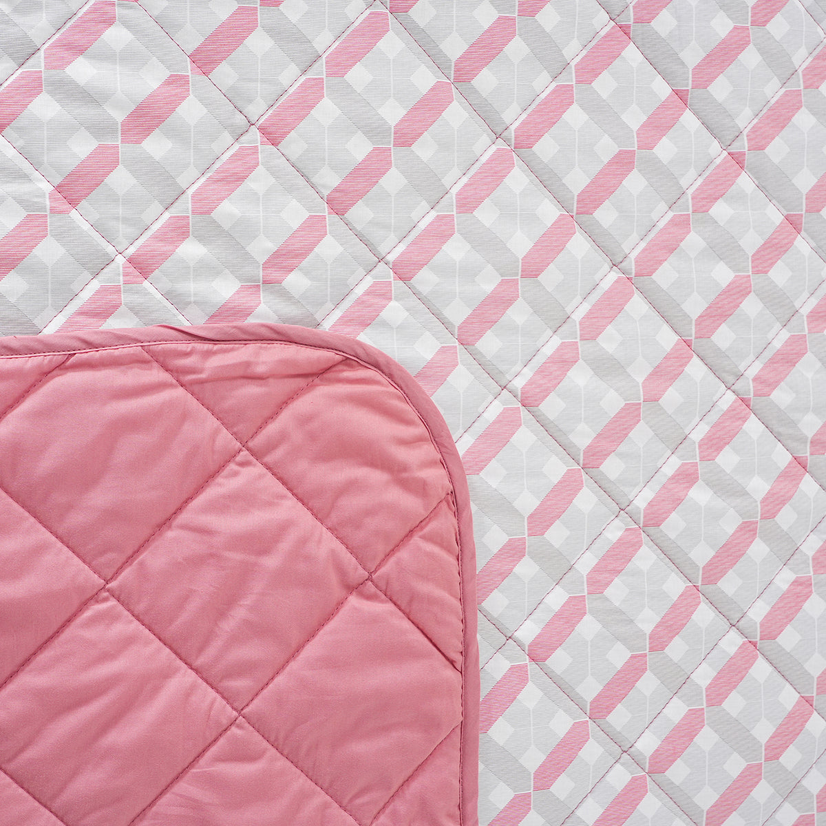 Optimist Bloom Esther 110 GSM Summer AC Quilt/Quilted Bed Cover/Comforter