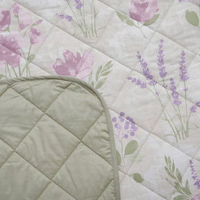 Optimist Bloom 115 GSM Soft Rose Summer AC Quilt/Quilted Bed Cover/Comforter