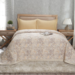 PBS Refined Retro Nouvel Damask Neutral Summer AC Quilt/Quilted Bed Cover/Comferter