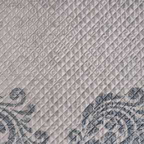Classical Ornate Seamless Scroll Quilt/Quilted Bed Cover Blue
