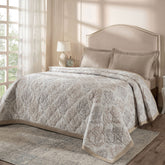 PBS Timeless Ornare Quilt/Quilted Bed Cover Tan
