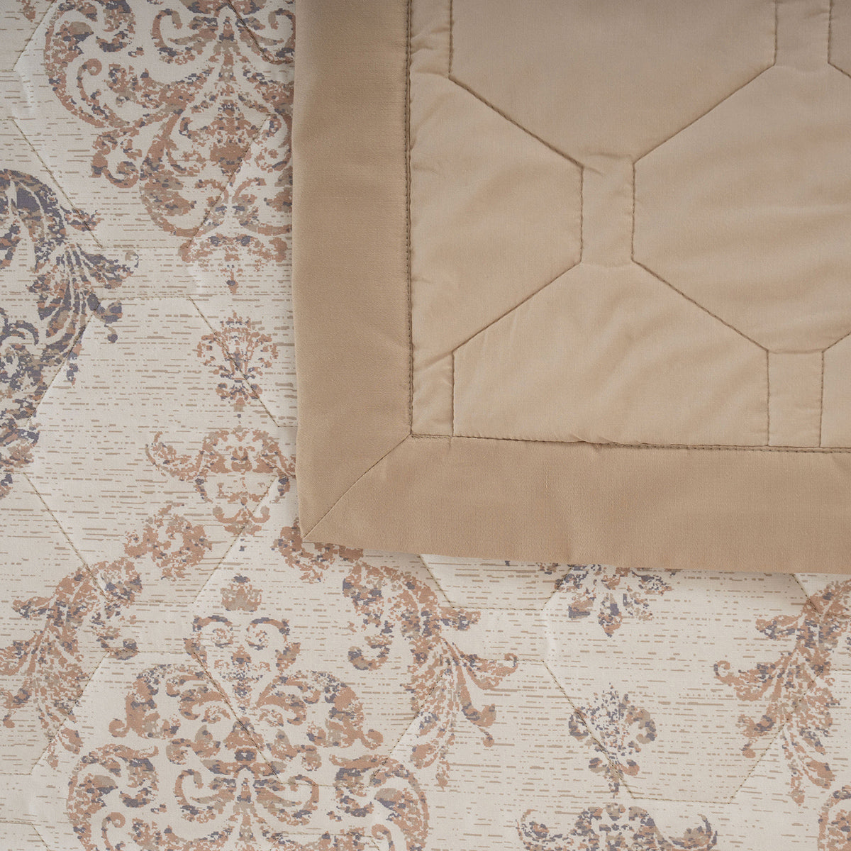 PBS Timeless Ornare Quilt/Quilted Bed Cover Tan