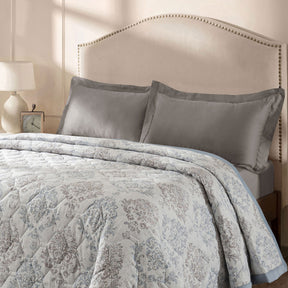 PBS Timeless Ornare Quilt/Quilted Bed Cover Dusty Blue