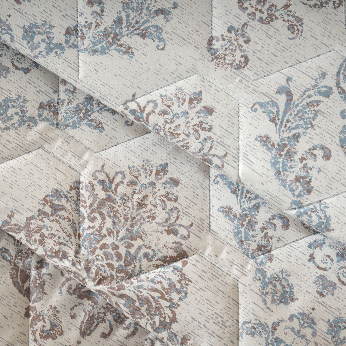 PBS Timeless Ornare Quilt/Quilted Bed Cover Dusty Blue