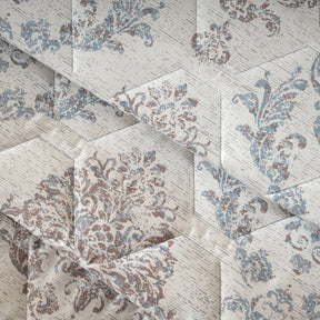 PBS Timeless Ornare Quilt/Quilted Bed Cover Dusty Blue