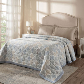 PBS Timeless Ornare Quilt/Quilted Bed Cover Blue