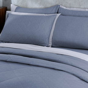Muted Dot 100% Natural Cotton Filling Summer AC Quilt/Quilted Bed Cover/Comforter Blue