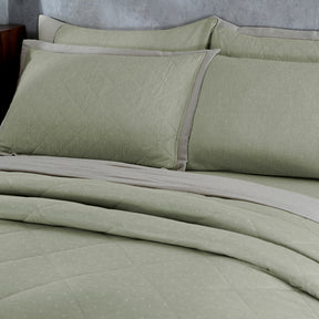 Muted Dot 100% Natural Cotton Filling Summer AC Quilt/Quilted Bed Cover/Comforter Green