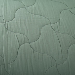 Vincent Reversible Basil/Mosiac Blue Quilt/Quilted Bed Cover