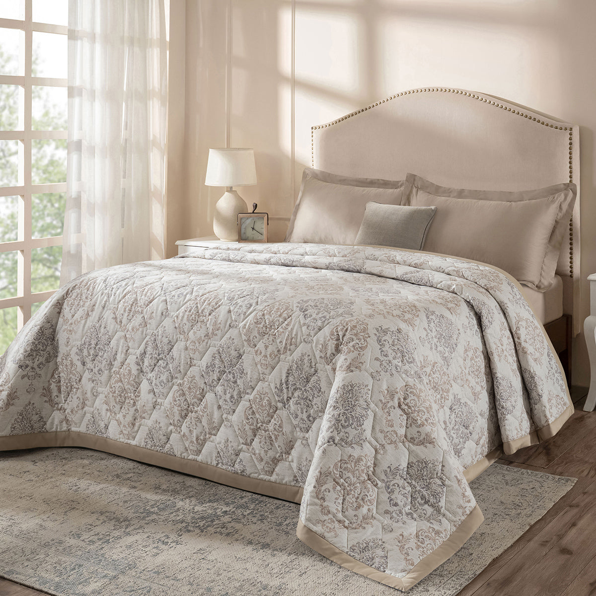 PBS Timeless Ornare 6Pcs Quilt Set/Quilted Bed Cover Tan