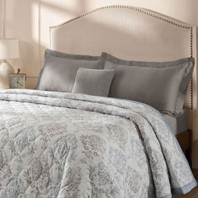 PBS Timeless Ornare 6Pcs Quilt Set/Quilted Bed Cover Dusty Blue