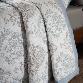 PBS Timeless Ornare 6Pcs Quilt Set/Quilted Bed Cover Dusty Blue