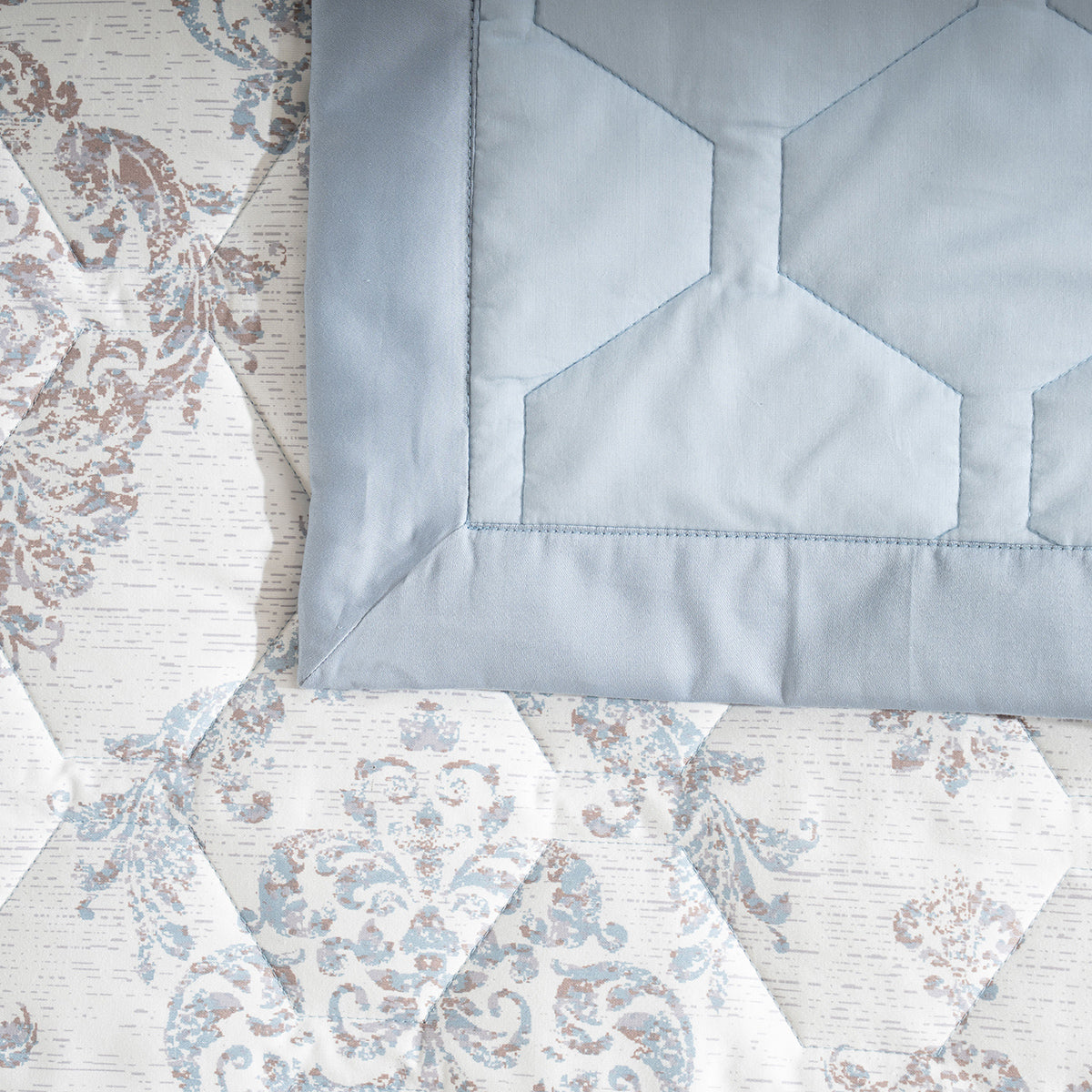 PBS Timeless Ornare 6Pcs Quilt Set/Quilted Bed Cover Dusty Blue