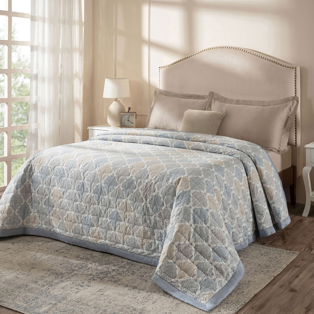 PBS Timeless Ornare 6Pcs Quilt Set/Quilted Bed Cover Blue
