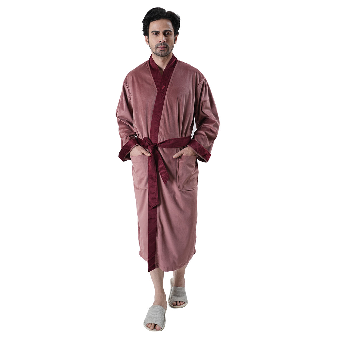 Luxe Boutique Luxify Velvet Sateen 1Pc Calf Length Robe/ Gown / Bath Robe In Box Packaging