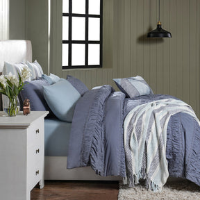 Rurban Elegance Ruching Rhapsody 11 pcs Quilt/Quilted Bed Cover Set Grey