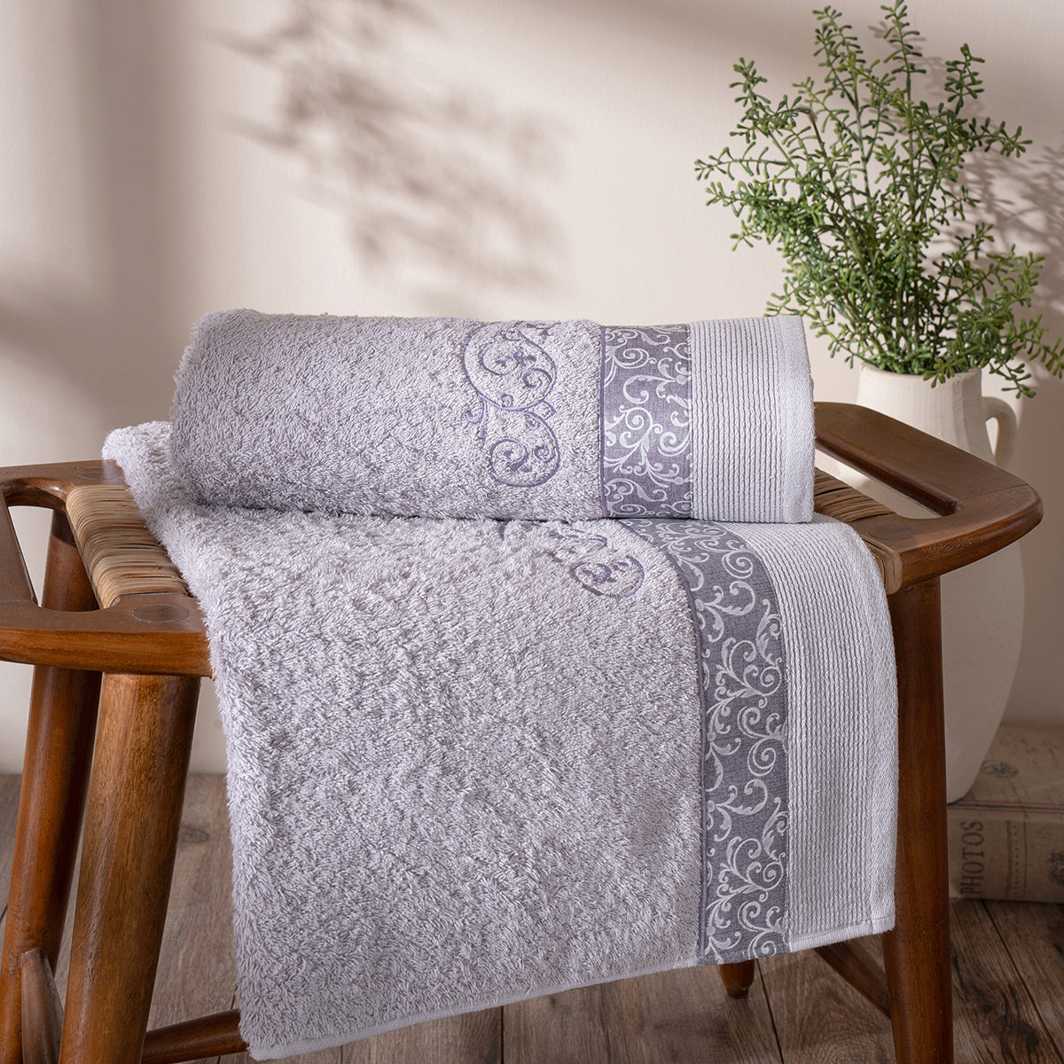 Selene Embroidery Machine 100% Cotton Towel Purple