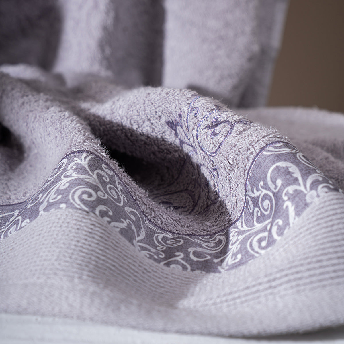Selene Embroidery Machine 100% Cotton Towel Purple