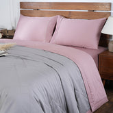Selwyn Reversible Summer AC Quilt/Quilted Bed Cover/Comforter Misty Rose/Flint Grey Quilt