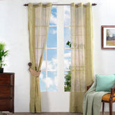 Sicilian Stripe Solid 2PC Gold Curtain Set