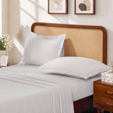 Bedsheet with Pillow Case Setai 100% Cotton Jacquard White