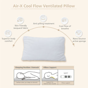 Skin-friendly fabric and posture supporting contour white Pillow