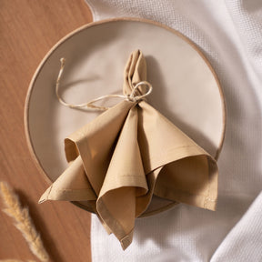 Slumber 100% Cotton Cocktail Napkin Set 20X20 CM Latte