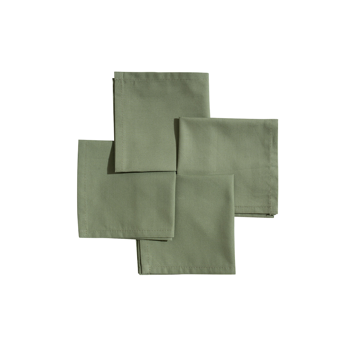 Slumber 100% Cotton Cocktail Napkin Set 20X20 CM Oil Green