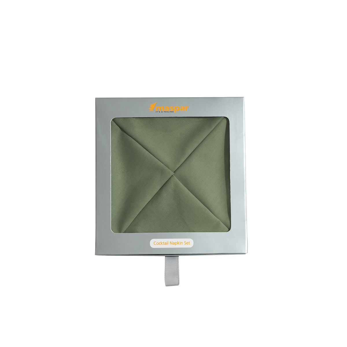 Slumber 100% Cotton Cocktail Napkin Set 20X20 CM Oil Green