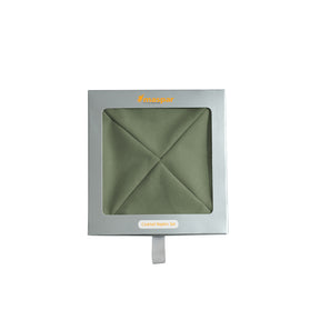 Slumber 100% Cotton Cocktail Napkin Set 20X20 CM Oil Green