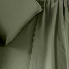 Slumber Plain Easy Care Percale 100% Cotton Green Crisp Bed Sheet with Pillow Case