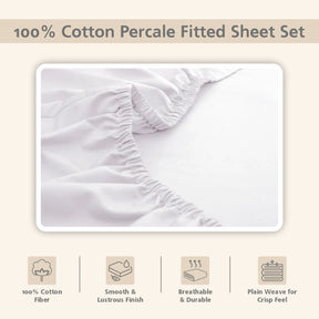 Slumber Plain Easy Care Percale 100% Cotton Nomad Fitted Sheet