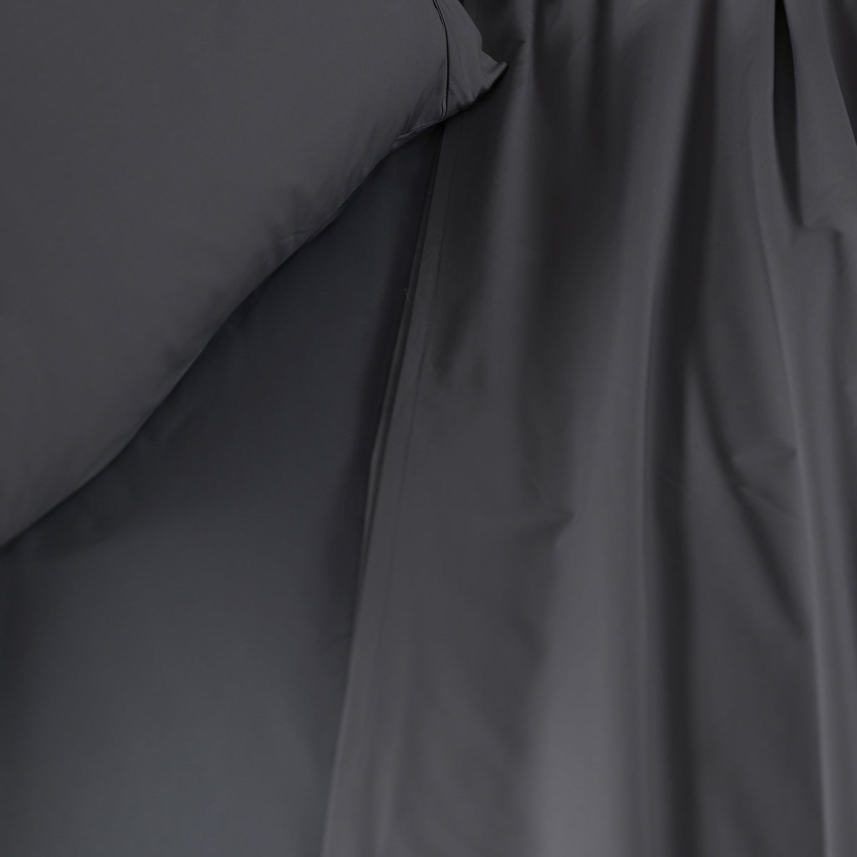 Slumber Plain Easy Care Percale 100% Cotton Steel Grey Crisp Bed Sheet with Pillow Case