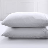 Slumber Plain Easy Care Percale 100% Cotton Tracing Grey Crisp Pillow Case Set