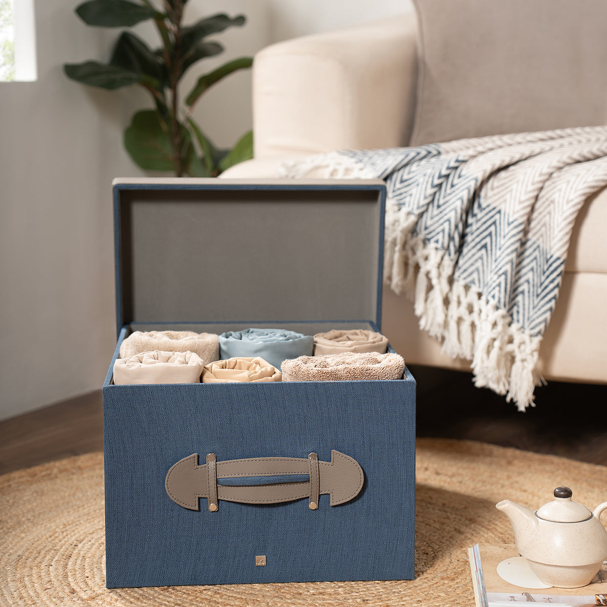 Storage Box Ash Purple/Indigo 24X32X21CM Heritage
